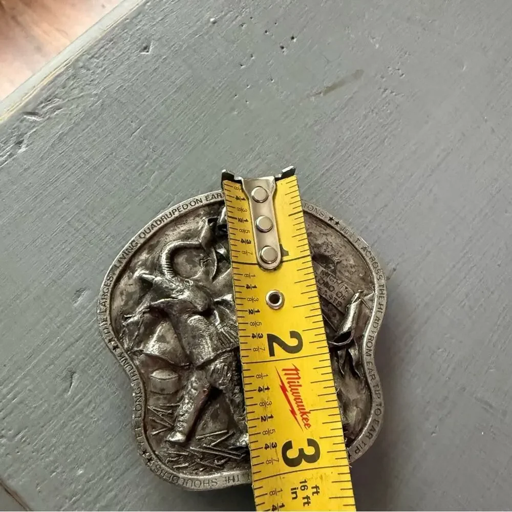 1976 Bergamont Brass Jumbo Largest Living Quadruped Belt Buckle